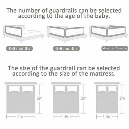 150cm Queiting Kids Child Bed Rail, Anti-Fall Bed Safety Guardrail Guards Folding Toddler Safety Protection Guard