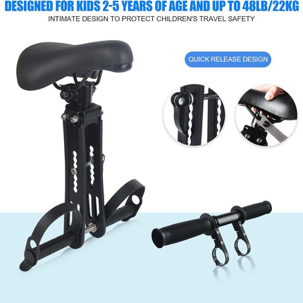 Bike Front Mounted Child Seat Kids Top Tube Bicycle Detachable Child Armrest
