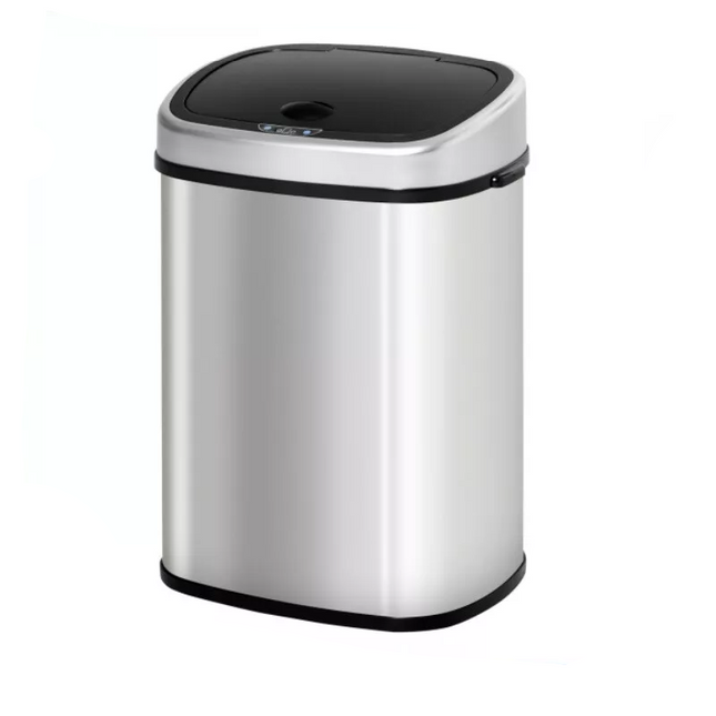 50L Devanti Motion Sensor Bin Rubbish Automatic Trash Can Kitchen Silver