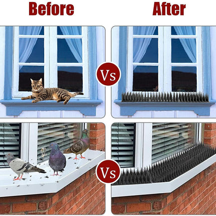 12Pc Bird Spikes Deterrent Anti Cat Human Possum Spiked Fence Mouse Pest Control