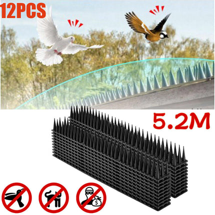 12Pc Bird Spikes Deterrent Anti Cat Human Possum Spiked Fence Mouse Pest Control