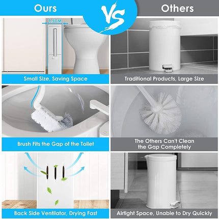 Trash Can with Toilet Brush Set