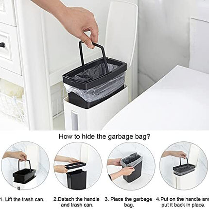 Trash Can with Toilet Brush Set