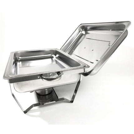 9L Insulated 304 Stainless Steel Food Warmer Bow Buffet Bain Marie Chafing Dish Stainless Steel Chafing Dish Buffet Chafer Set with Frame Water Tray