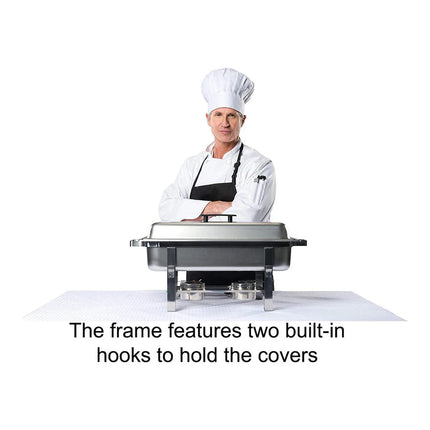 9L Insulated 304 Stainless Steel Food Warmer Bow Buffet Bain Marie Chafing Dish Stainless Steel Chafing Dish Buffet Chafer Set with Frame Water Tray