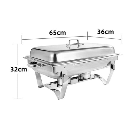 9L Insulated 304 Stainless Steel Food Warmer Bow Buffet Bain Marie Chafing Dish Stainless Steel Chafing Dish Buffet Chafer Set with Frame Water Tray