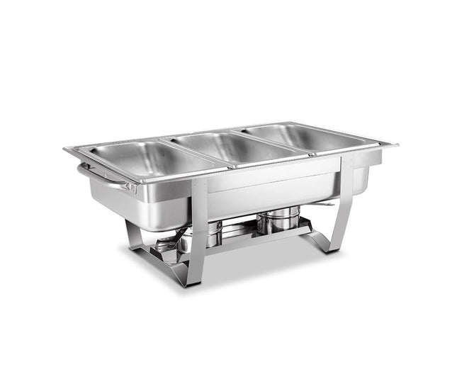 9L Bain Marie Bow Chafing Dish 3Lx3 Stainless Steel Food Buffet Warmer