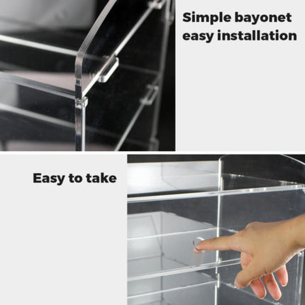 2-Tier Large Acrylic Bakery Cake Display Cabinet Case Donuts Cupcake Pastries