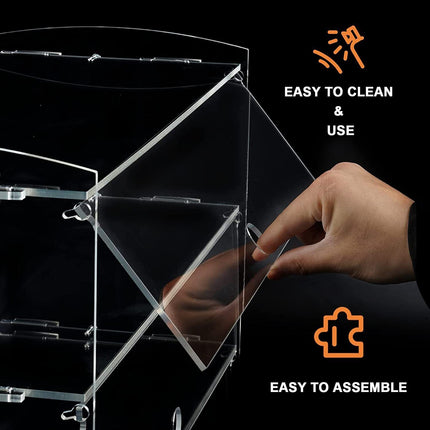 2-Tier Large Acrylic Bakery Cake Display Cabinet Case Donuts Cupcake Pastries