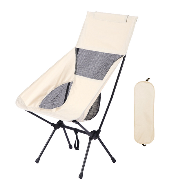 Large Camping Chair Folding Portable Lightweight Beach Picnic Fishing Moon Chair ~ White