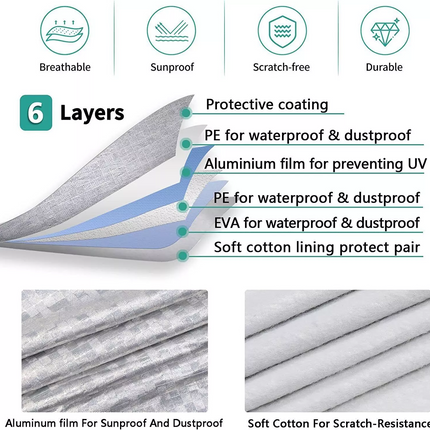 3XXL 6Layer Aluminium Waterproof Outdoor Car Cover Large SUV UV Resistant