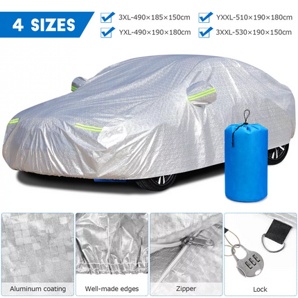 3XXL 6Layer Aluminium Waterproof Outdoor Car Cover Large SUV UV Resistant