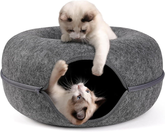 Cat Tunnel Bed - Medium Dark Grey