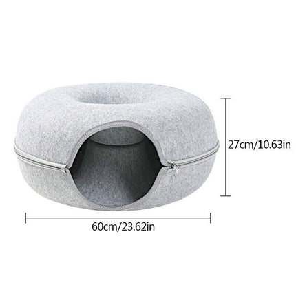 Cat Tunnel Bed - L Grey