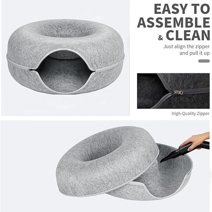 Cat Tunnel Bed - L Grey