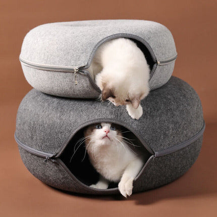 Cat Tunnel Bed - L Grey