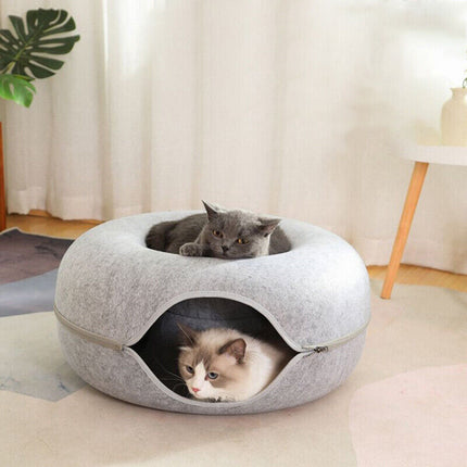 Cat Tunnel Bed - L Grey