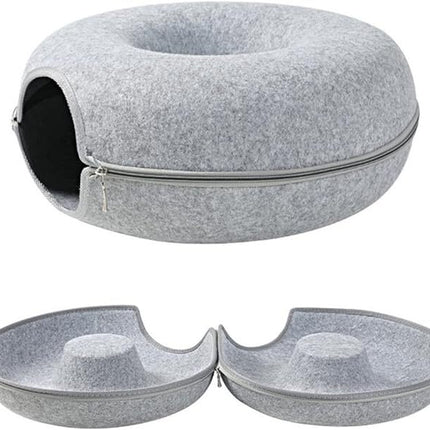 Cat Tunnel Bed - L Grey