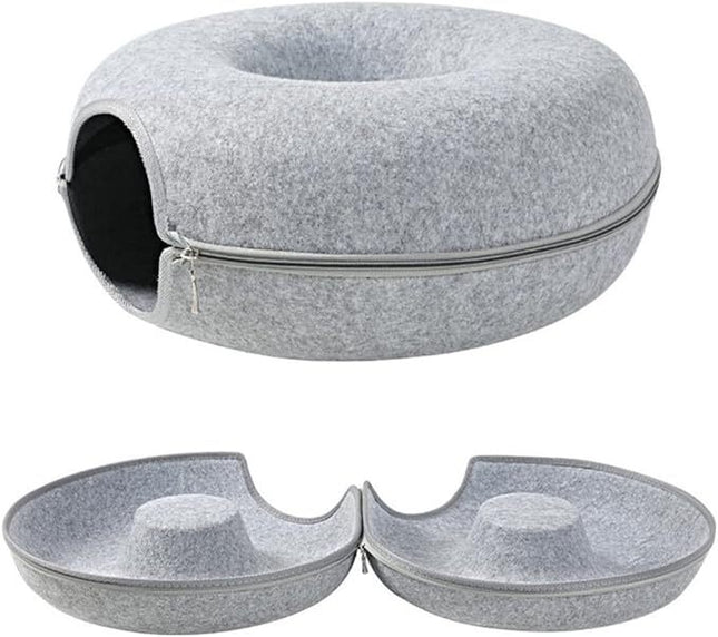 Cat Tunnel Bed - L Grey