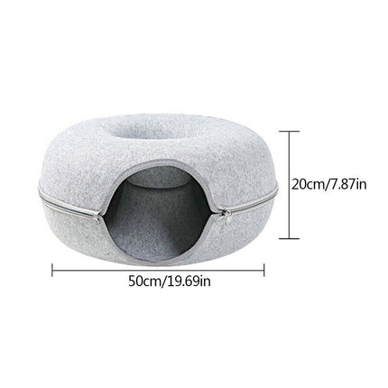 Cat Tunnel Bed - M Grey