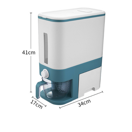 12KG Auto Cereal Dispenser Plastic Dry Food Storage Container Airtight Rice Box