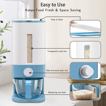 12KG Auto Cereal Dispenser Plastic Dry Food Storage Container Airtight Rice Box