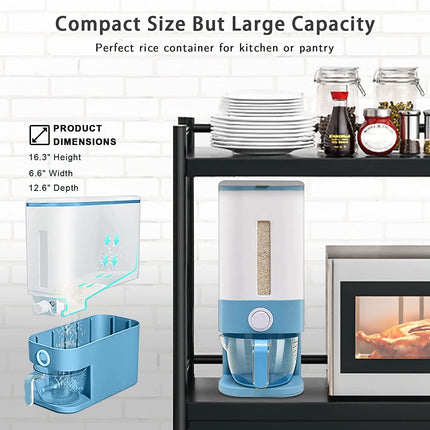 12KG Auto Cereal Dispenser Plastic Dry Food Storage Container Airtight Rice Box