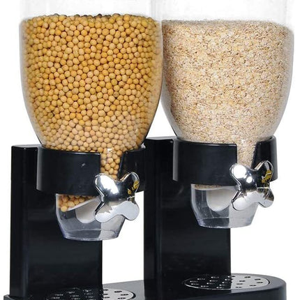 Double Cereal Dispenser Dry Food Storage Container Dispense Machine