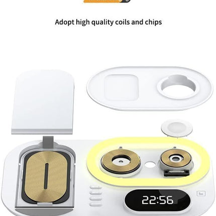 4 in 1 Wireless Charger Dock Charging Station for Apple iPhone Watch - White