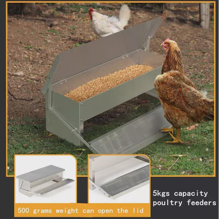 Self Opening Automatic Chicken Feeder Auto Coop Chick Poultry Treadle