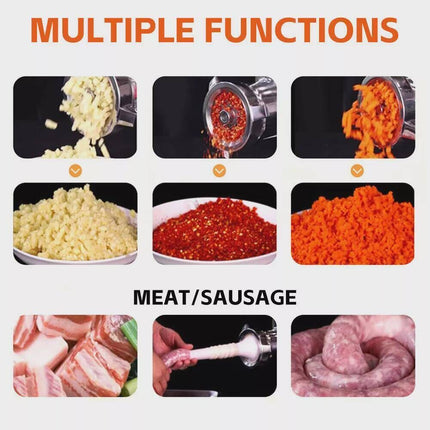 320Kg Commercial Meat Grinder Steel Electric Mincer Sausage Filler Kit