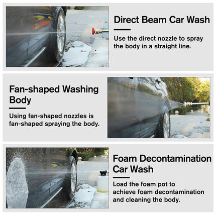 Cordless Electric High Pressure Water Spray Gun Car Washer Cleaner W/ 2 Battery