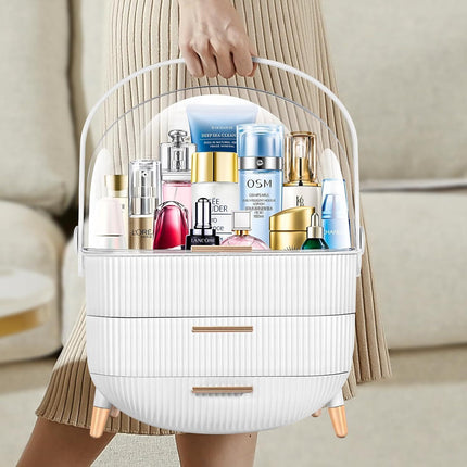 Makeup organizer for vanity Skincare Organizer for Bathroom Countertop Vanity - White