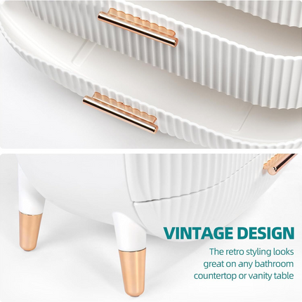 Makeup organizer for vanity Skincare Organizer for Bathroom Countertop Vanity - White
