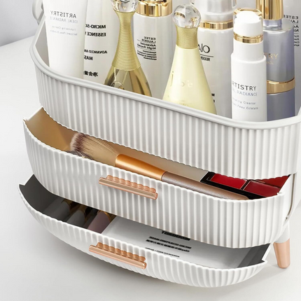 Makeup organizer for vanity Skincare Organizer for Bathroom Countertop Vanity - White