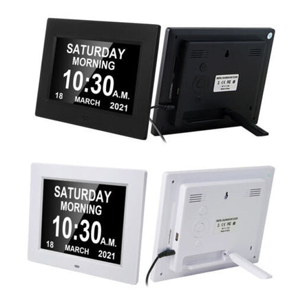 8inch LED Dementia Digital Calendar Clock Alarm Extra Large Day/Week/Month/Year