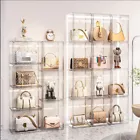 1xPremium Display Case Transparent Stackable Storage Boxes Magnetic Door Figure AU~ L Size