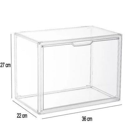 1xPremium Display Case Transparent Stackable Storage Boxes Magnetic Door Figure AU~ L Size