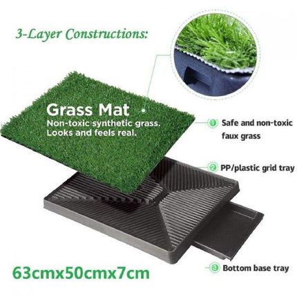 Indoor Dog Pet Potty Zoom Training Portable Grass Mat Toilet Large Loo Pad Tray