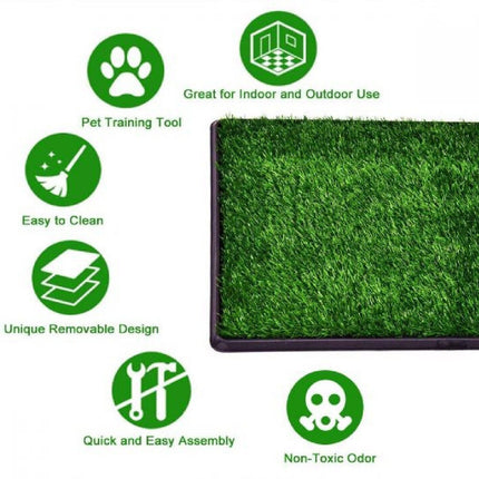 Indoor Dog Pet Potty Zoom Training Portable Grass Mat Toilet Large Loo Pad Tray