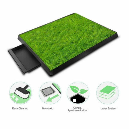 Indoor Dog Pet Potty Zoom Training Portable Grass Mat Toilet Large Loo Pad Tray