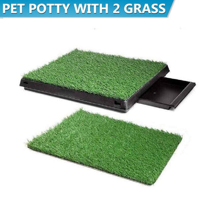 Indoor Dog Pet Potty Zoom Training Portable Grass Mat Toilet Large Loo Pad Tray