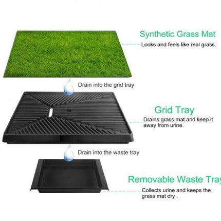 Indoor Dog Pet Potty Zoom Training Portable Grass Mat Toilet Large Loo Pad Tray
