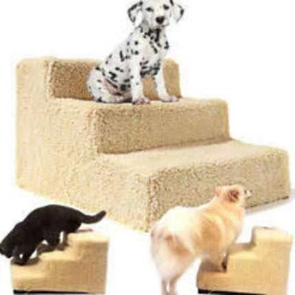 3 Steps Pet Stairs Portable Cat Dog Ladder Cover Step Ramp Climb For Pup Play