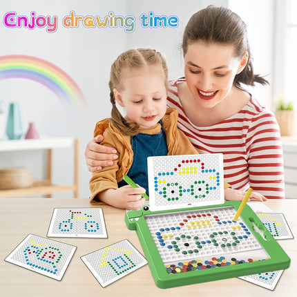 Magnetic Drawing Board Funny Montessori Kids Toy Gift Early Education Puzzle Toy - Green