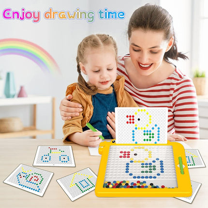 Magnetic Drawing Board Funny Montessori Kids Toy Gift Early Education Puzzle TOY~Yellow