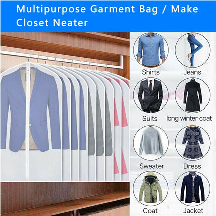10x Dustproof Storage Bag Garment Bags Dress Cover Coat Clothes Jacket Protector-60x140cm