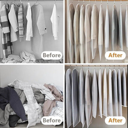 10x Dustproof Storage Bag Garment Bags Dress Cover Coat Clothes Jacket Protector-60x140cm