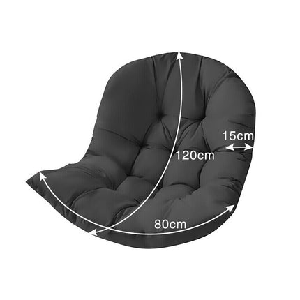 Hanging Egg Chair Cushion Sofa Swing Chair Seat Relax Cushion Padded Pad Covers - Black
