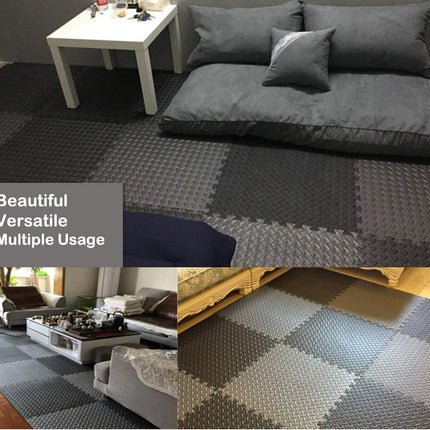 6 x Grey Interlocking Heavy Duty EVA Foam Gym Flooring Mat Floor Mats Tiles 60x60cm